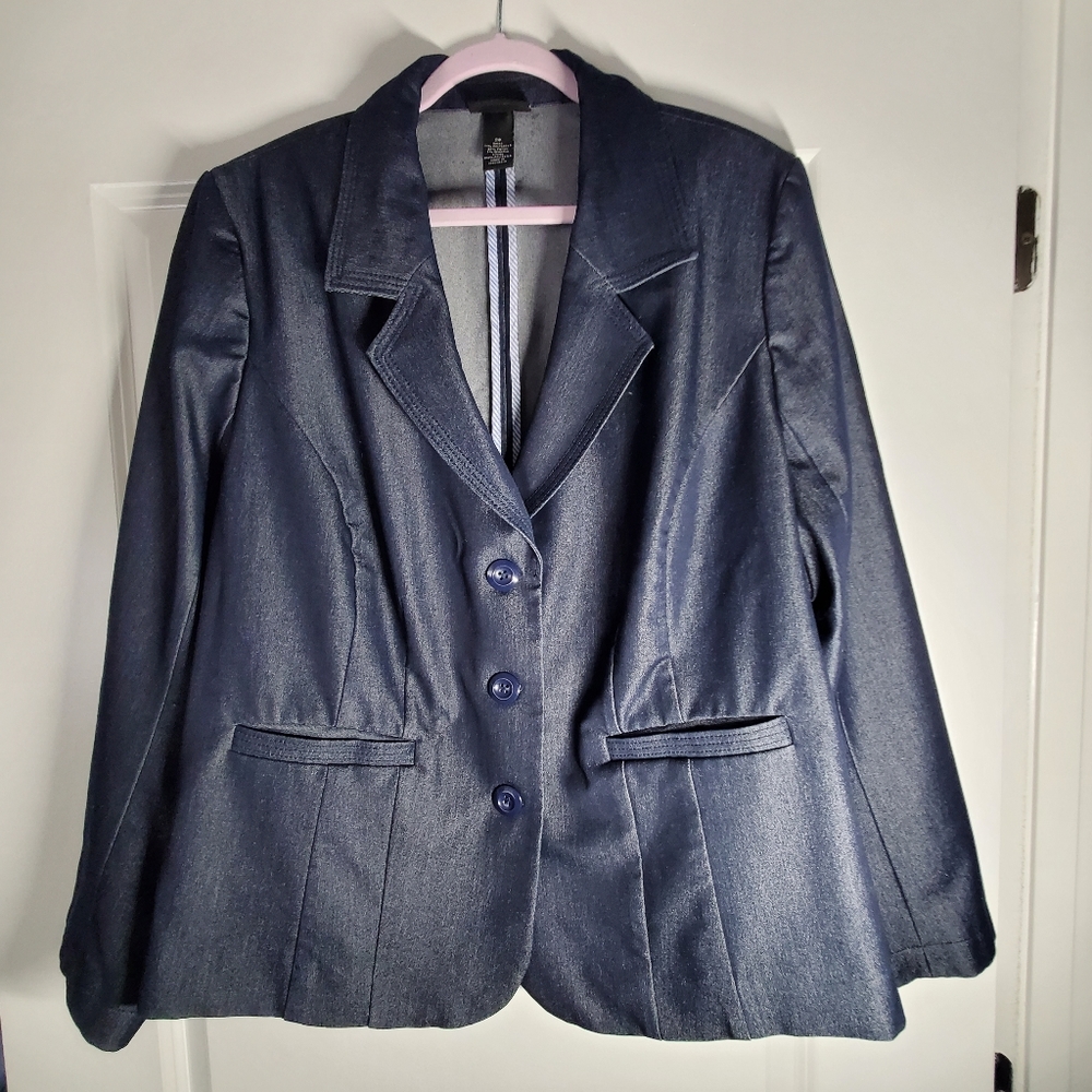 Lane Bryant Denim Color Blazer Size 28W